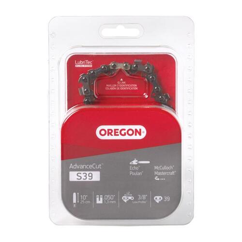 Oregon S39 Xtraguard Chainsaw Chain, 10 in L Bar, 0.05 Gauge, 3/8 in TPI/Pitch, 39-Link
