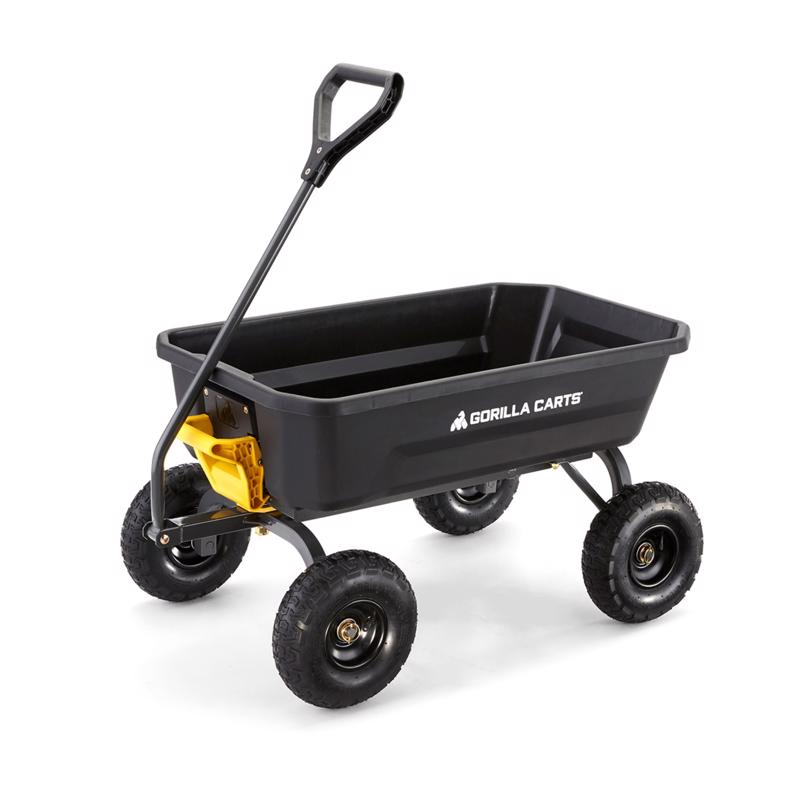 Gorilla Carts GOR4PS Dump Cart Poly 600 lb. cap. Black