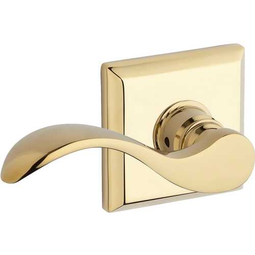 Half Dummy Left Hand Curved Lever and Traditional Square Rose Lifetime Brass Finish