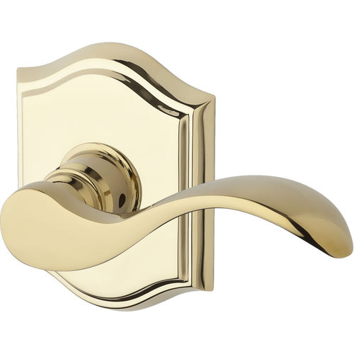 Baldwin Reserve PSCURTAR003 Passage Curved Lever and Traditional Arch Rose with 6AL Latch and Dual Strike Lifetime Brass Finish