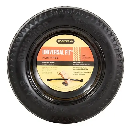 MARATHON 00210 Hand Truck Tire Universal Fit 4" D X 10.3" D 300 lb. cap. Offset Polyurethane