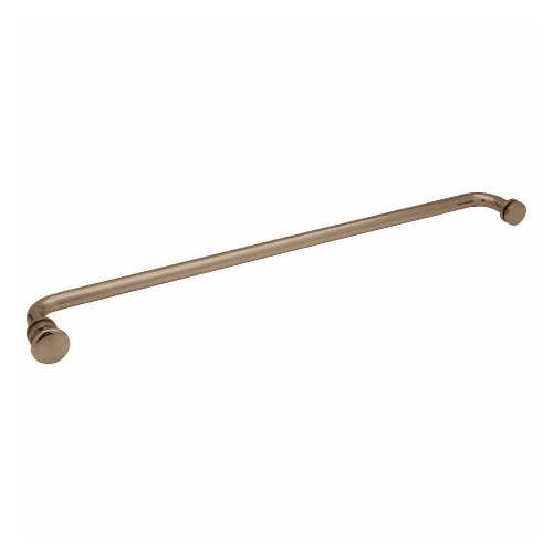 Brushed Bronze 24" Towel Bar with Traditional Knob