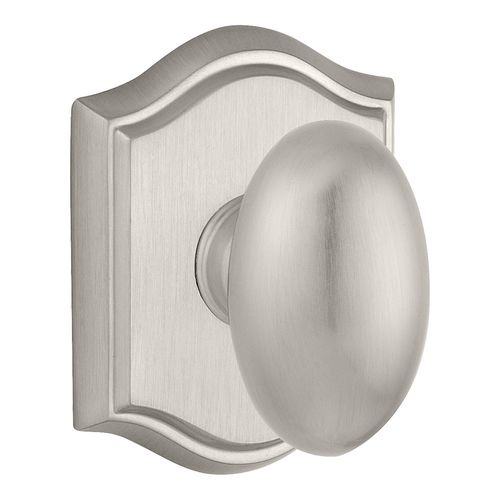 Full Dummy Ellipse Knob and Traditional Arch Rose Satin Nickel Finish