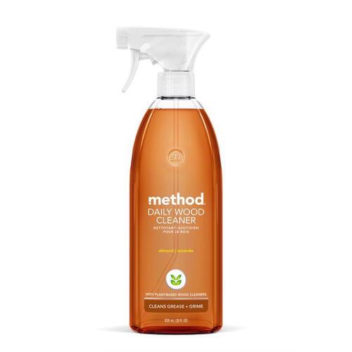 Method 1182 Wood for Good 1182 Daily Wood Cleaner, 28 oz Bottle, Liquid, Almond, Translucent Amber