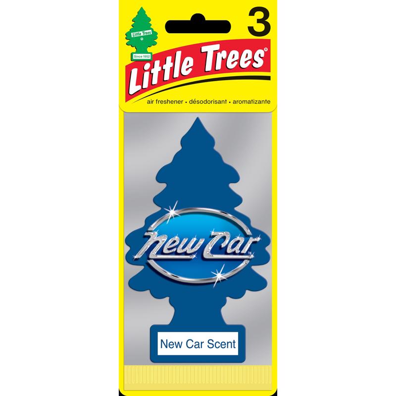 Little Trees U3S-32089 Car Air Freshener, New Car, 3-Pk. Blue