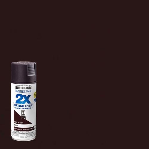 PAINTER'S Touch Satin Spray Paint, Satin, Dark Walnut, 12 oz, Aerosol Can - pack of 6