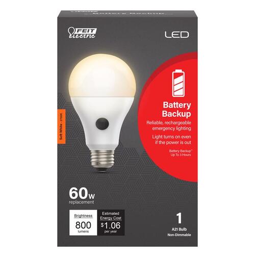 LED Bulb A21 E26 (Medium) Soft White 60 Watt Equivalence White