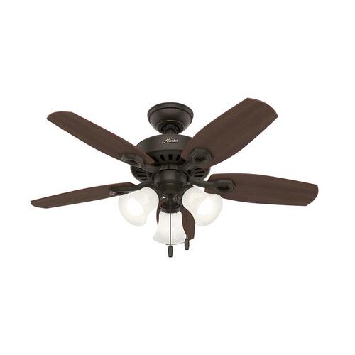 Hunter 52107 Ceiling Fan, 5-Blade, Brazilian Cherry/Harvest Mahogany Blade, 42 in Sweep, Fiberboard Blade, 3-Speed