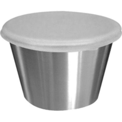 TABLECRAFT H5069 Dipping Cups w/Lids Silver ABS/Stainless Steel 15 oz Silver