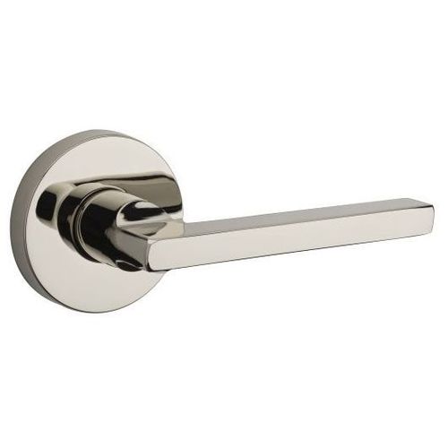Baldwin Reserve Ensqucrr141 Entry Square Lever And Contemporary Round Rose Bright Nickel Finish
