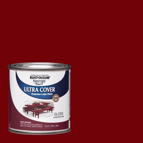 PAINTER'S Touch 1964730 Brush-On Paint, Gloss, Colonial Red, 0.5 pt Can