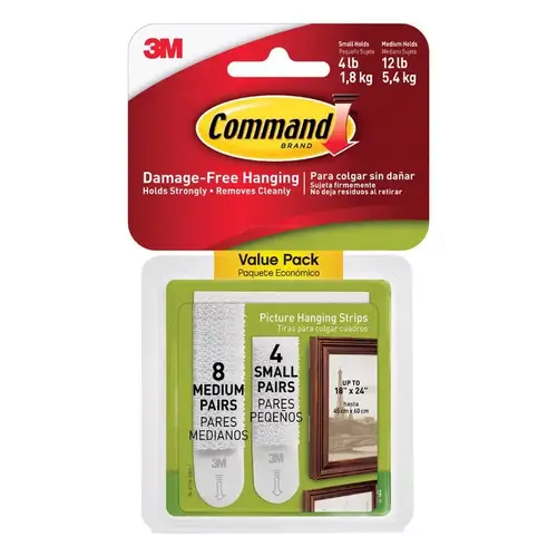 Picture Hanging Strips Command White Assorted 4 lb White