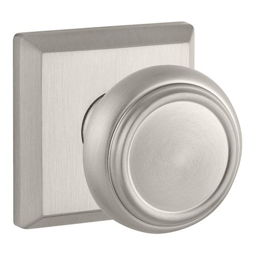 Half Dummy Traditional Knob and Traditional Square Rose Satin Nickel Finish