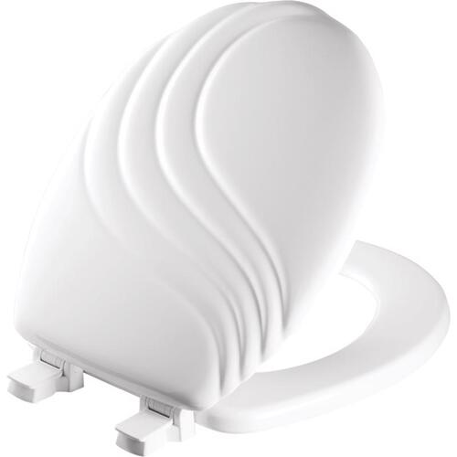 Mayfair 27EC-000 Toilet Seat Swirl Round White Enameled Wood Gloss