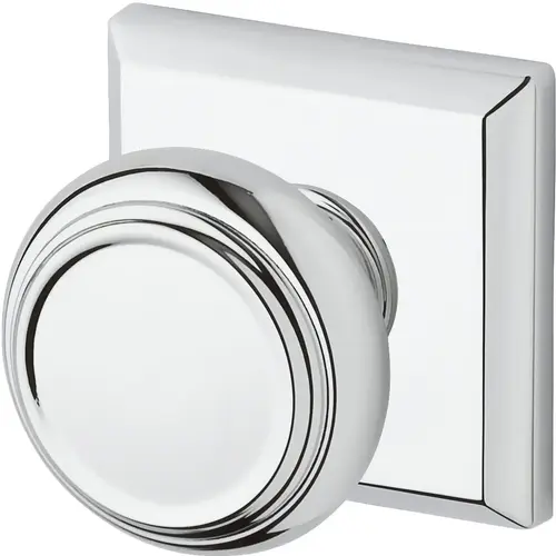 Full Dummy Traditional Knob and Traditional Square Rose Bright Chrome Finish