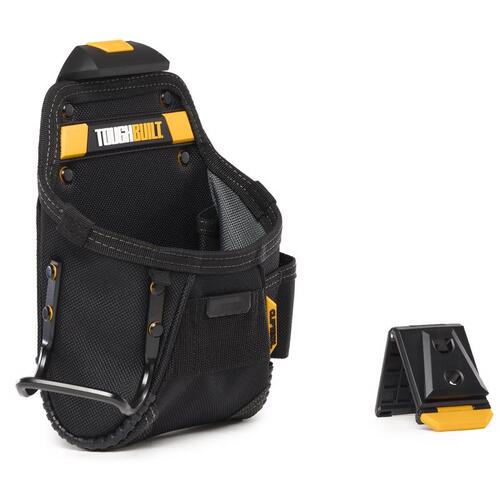 Tool Bag 9.5" W X 10" H Polyester Project Pouch with Hammer Loop 6 pocket Black/Gra Black/Gray