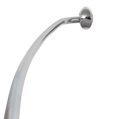 Adjustable Curved Shower Rod NeverRust 72" L Chrome Chrome