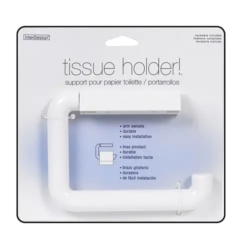 iDesign 67001 Toilet Paper Holder White ABS Plastic White