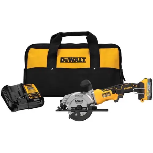 Circular Saw Powerstack 20 V 4-1/2" Cordless Brushless Kit (Battery & Charger)