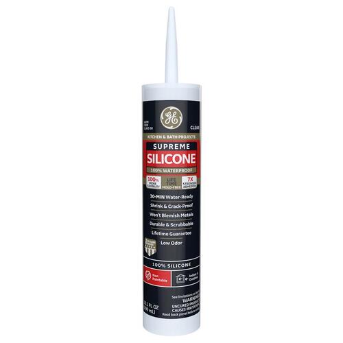 Caulk Sealant Supreme Clear Supreme Silicone Kitchen and Bath 10.1 oz Clear - pack of 12