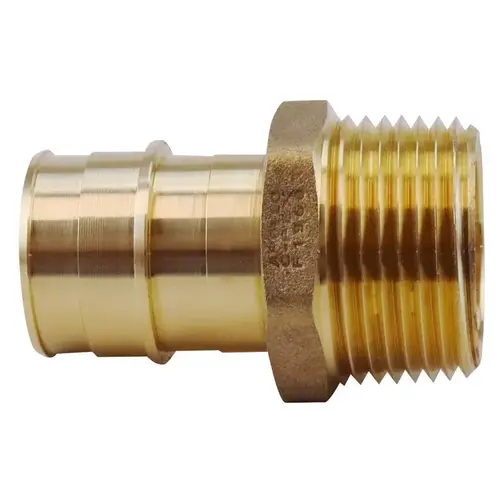 Apollo Valves EPXMA11 ExpansionPEX Series Pipe Adapter, 1 in, Barb x MNPT, Brass, 200 psi Pressure