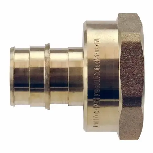 ExpansionPEX Series Reducing Pipe Adapter, 3/4 x 1 in, Barb x FNPT, Brass, 200 psi Pressure