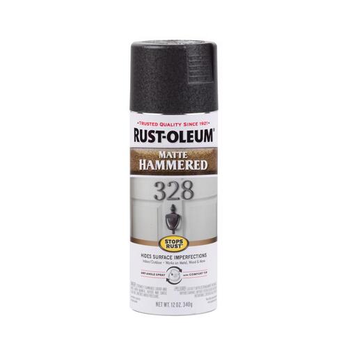 Spray Paint Hammered Matte Black 12 oz Black