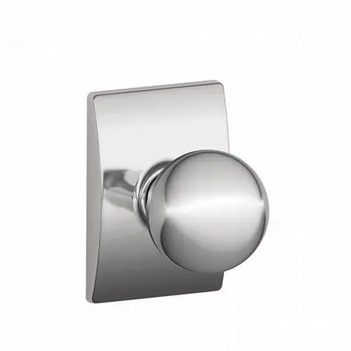 Orbit Knob with Century Rose Passage Lock with 16080 Latch and 10027 Strike Bright Chrome Finish