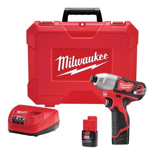 Impact Driver Kit, Battery Included, 12 V, 1.5 Ah, 1/4 in Drive, Hex Drive, 3300 ipm