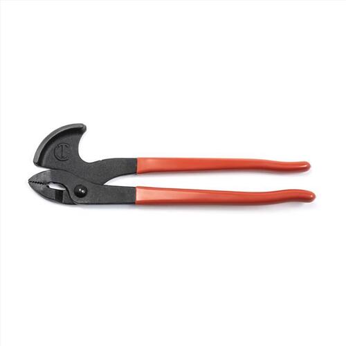 Nail Puller Plier, 11 in OAL, Black/Red Handle, Rubber-Grip Handle, 3-1/4 in W Jaw
