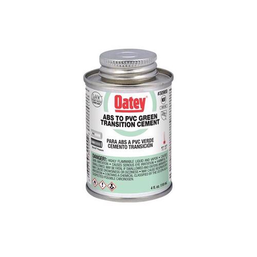 Oatey 30900 Solvent Cement, 4 oz Can, Liquid, Green