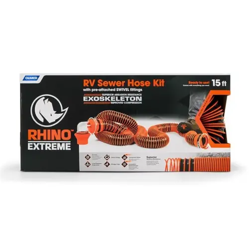 Camco 39861 RV Sewer Kit RhinoExtreme Black