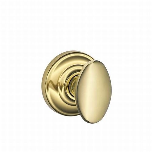 Siena Knob with Andover Rose Passage Lock with 16080 Latch and 10027 Strike Lifetime Brass Finish