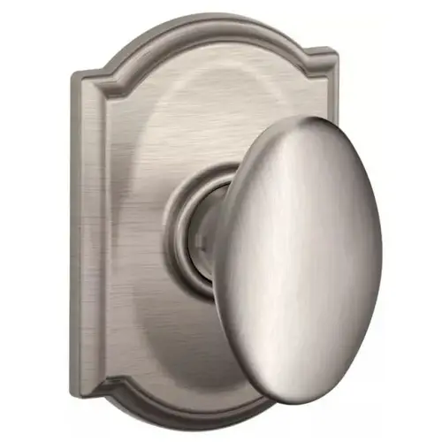 Siena Knob with Camelot Rose Half Dummy Satin Nickel Finish