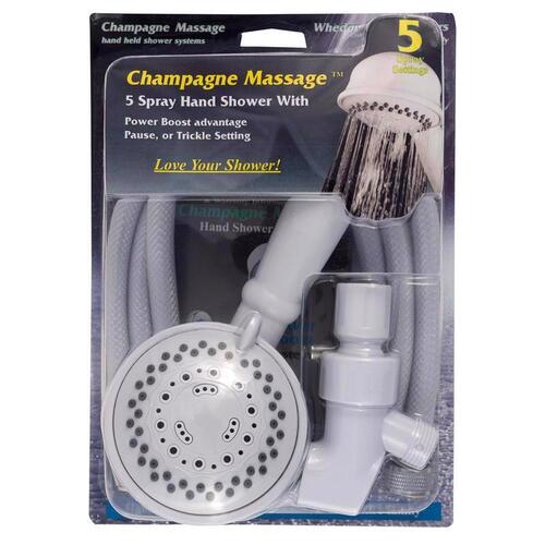 Whedon AFP5C Champagne Massage Hand Shower, 2.5 gpm, 7-Spray Function, 80 in L Hose