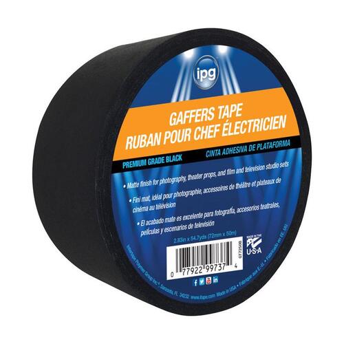 IPG GT7250B Gaffer's Tape 2.83" W X 54.7 yd L Black Black