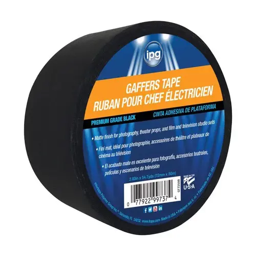 Gaffer's Tape 2.83" W X 54.7 yd L Black Black