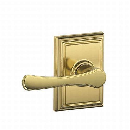 Schlage Residential F10 VLA 605 ADD Avila Lever with Addison Rose Passage Lock with 16080 Latch and 10027 Strike Bright Brass Finish