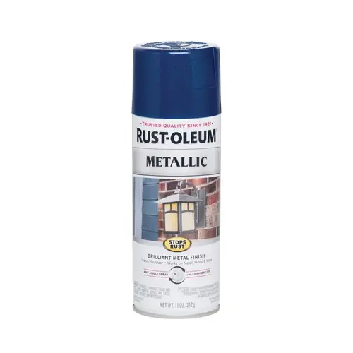 STOPS RUST Metallic Spray Paint, Metallic, Cobalt Blue, 11 oz, Aerosol Can