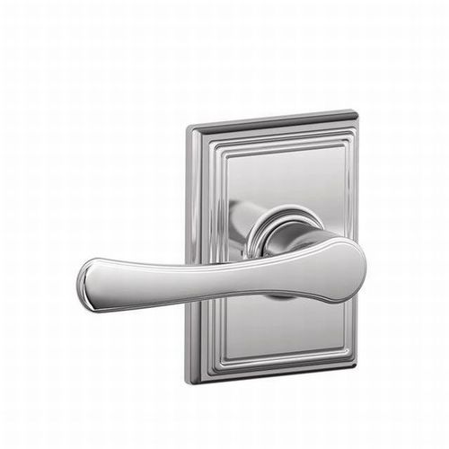 Avila Lever with Addison Rose Passage Lock with 16080 Latch and 10027 Strike Bright Chrome Finish