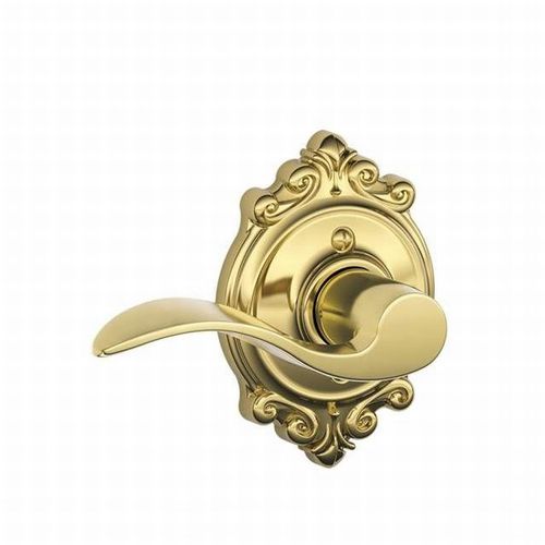 Right Hand Accent Lever with Brookshire Rose Half Dummy Bright Brass Finish