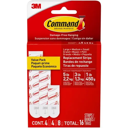 17200CL Refill Strip, White - pack of 16