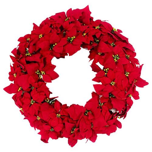 Indoor Christmas Decor Red Poinsettia 24" Red