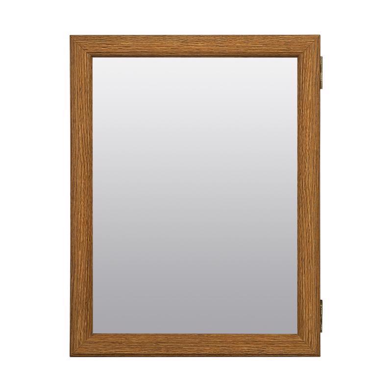 Zenith Products K16 Medicine Cabinet/Mirror 19.25" H X 15.5" W X 4.5" D Rectangle Brown