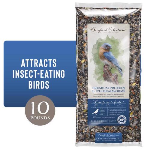 Songbird Selections 13633 Wild Bird Food Premium Protein with Mealworm Wild Bird Seed 10 lb