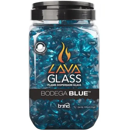 BOND MANUFACTURING 67982 Fire Pit Lava Glass Bodega Blue Gloss Glass Gloss