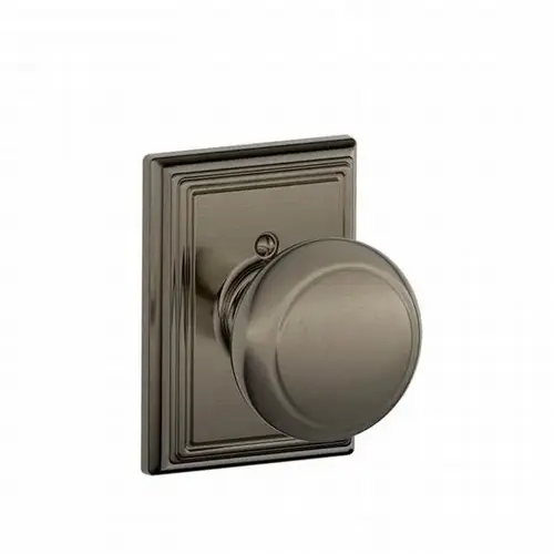 F170 Andover Knob Single Dummy Trim With Addison Trim Satin Nickel Blackened