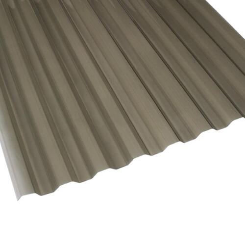 Suntuf 101929 Corrugated Panel, 8 ft L, 26 in W, Greca 76 Profile, 0.032 in Thick Material, Polycarbonate, Solar Gray