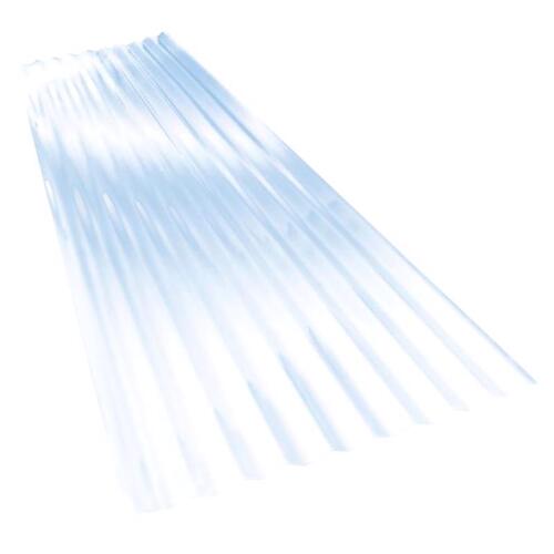 Corrugated Roofing Panel, 8 ft L, 26 in W, 0.063 in Thick Material, Polycarbonate, Clear - pack of 10