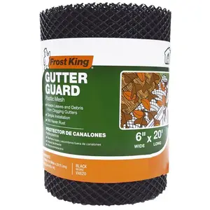 Frost King VX620 Gutter Guard, 20 ft L, 6 in W, Vinyl, Black